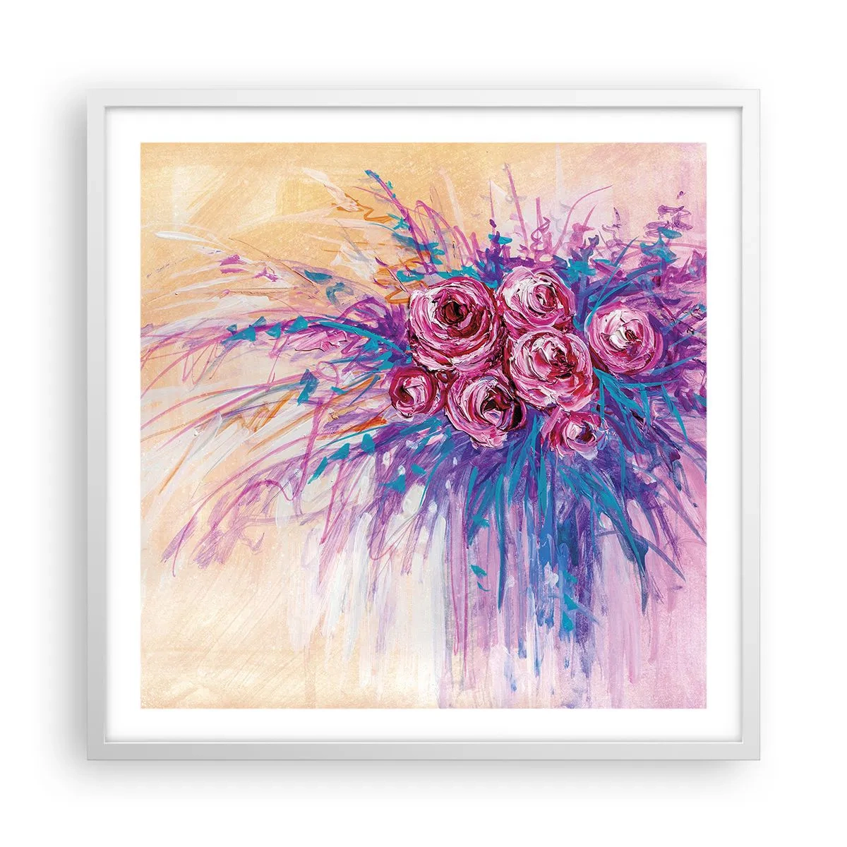 Poster in white frmae - Rose Fountain - 60x60 cm