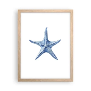 Poster in light oak frame - Sea Star - 30x40 cm