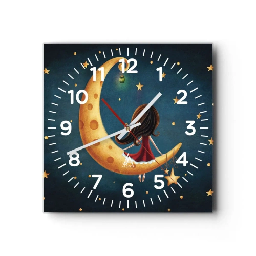 Wall clock - Clock on glass - Once Upon a Time… - 40x40 cm