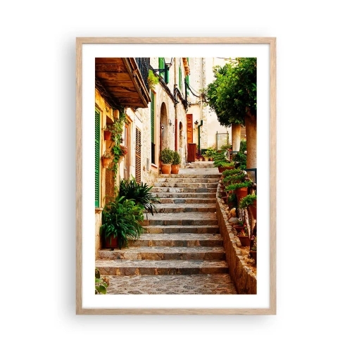 Poster in light oak frame - Charm of Spanish Holidays - 50x70 cm