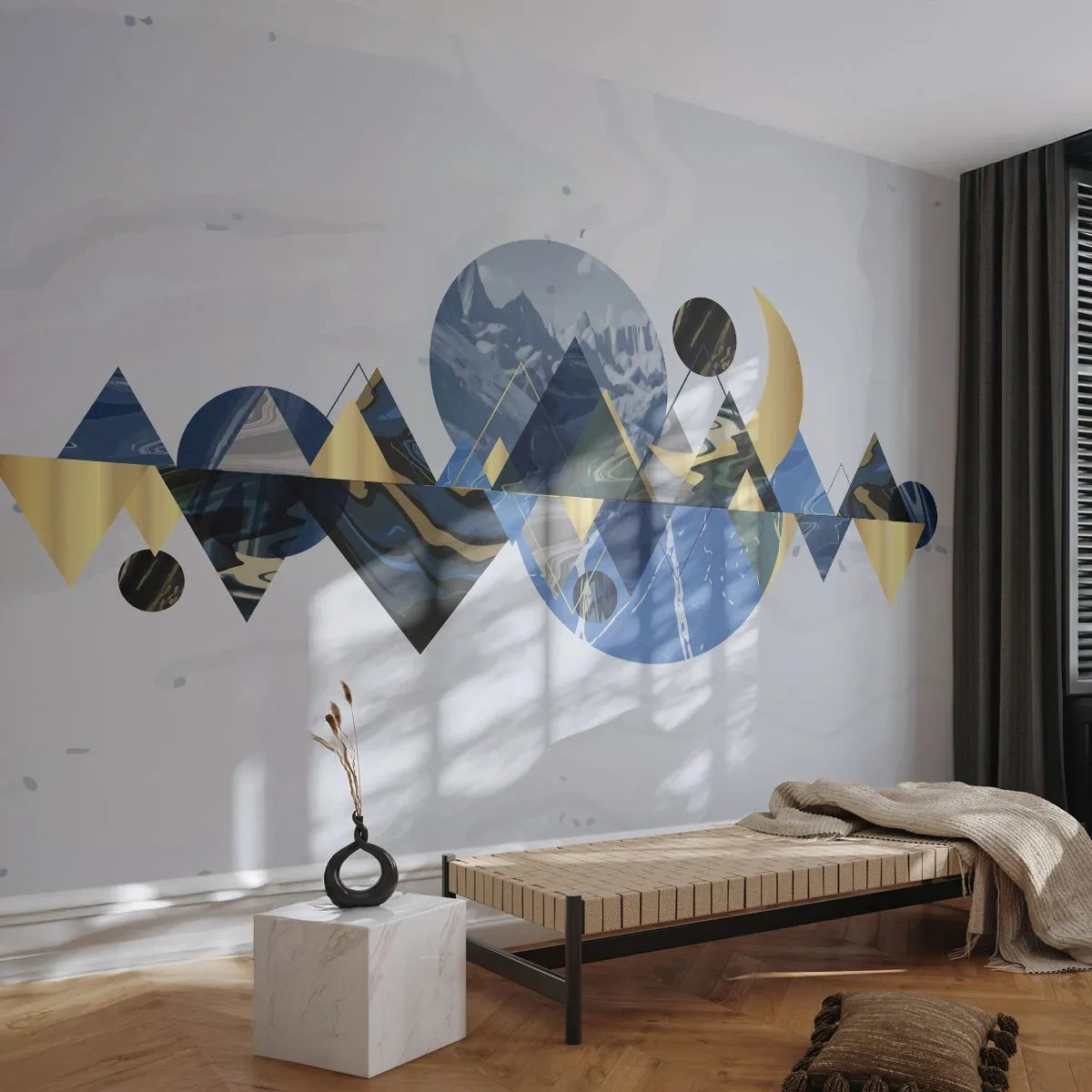 Self-Adhesive Photo Wallpaper Deluxe Sticker - Geometrical Landscape - Abstraction, Mountains, Piece - 250x175 cm