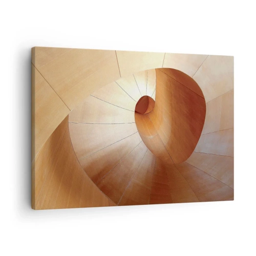 Canvas picture - Abstract spiral in shades of wood and light brown - 70x50cm - Architectural Serpentine - Modern wall decoration for the living room and bedroom ARTTOR