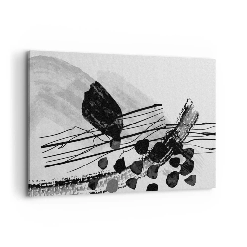 Canvas picture - Black and White Organic Abstraction - 120x80 cm