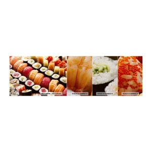 Photo Wallpaper Sample Premium Sand - Colours and Flavours of Asia - Gastronomy, Sushi, Asia - 100x30 cm