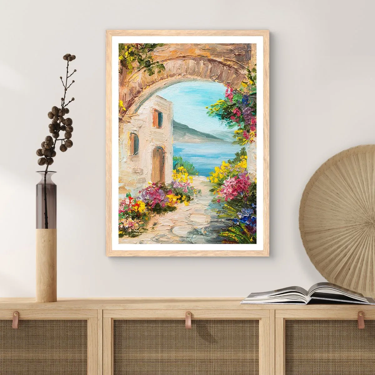 Poster in light oak frame - Charm of a Sea Province - 61x91 cm