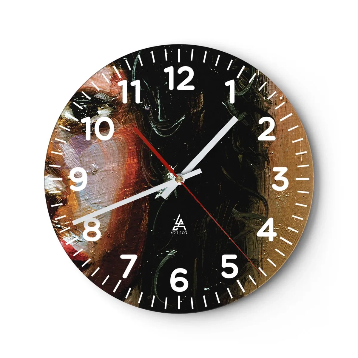 Wall clock - Clock on glass - Black and Shine - 40x40 cm