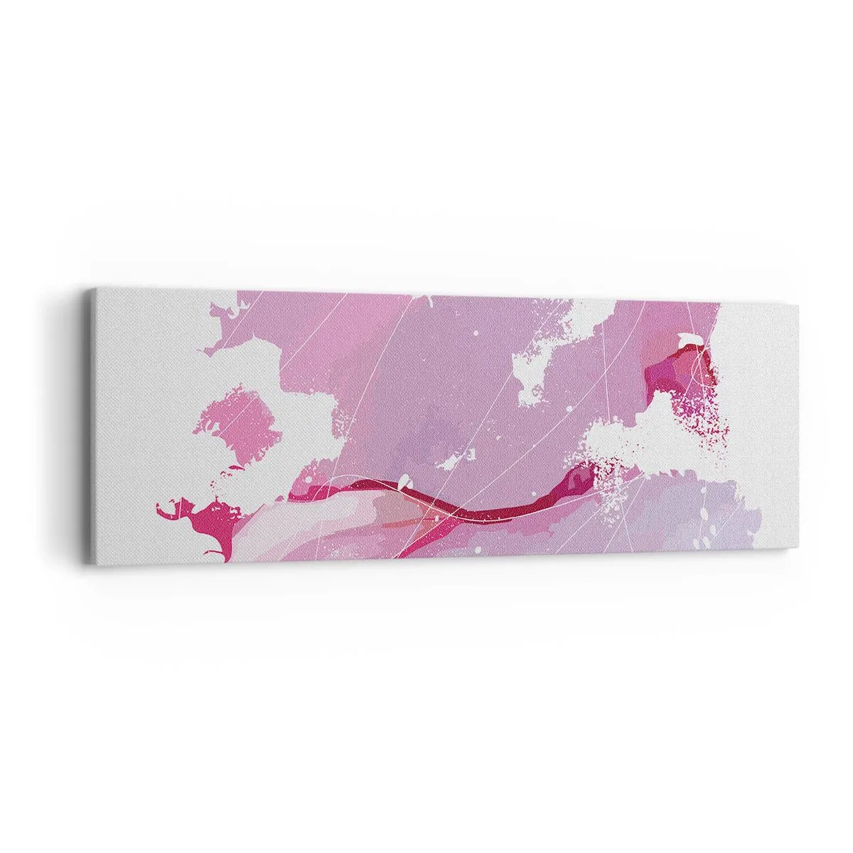 Canvas picture - Map of a Pink World - 90x30 cm
