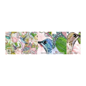 Photo Wallpaper Sample Standard Eco - Entwined in the Vines - Flowers, Bird, Butterfly - 100x30 cm