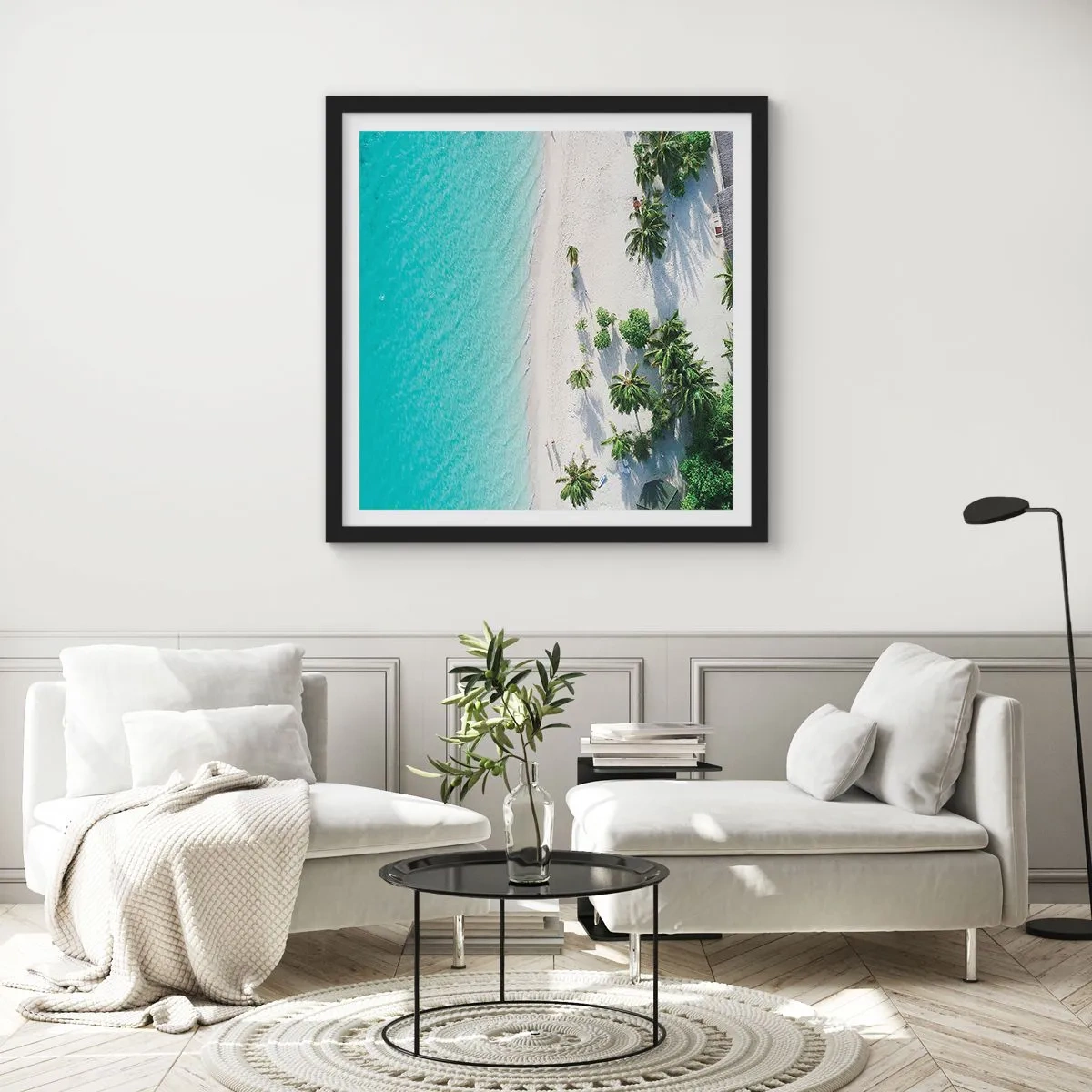 Poster in black frame - Holidays in Paradise - 30x30 cm