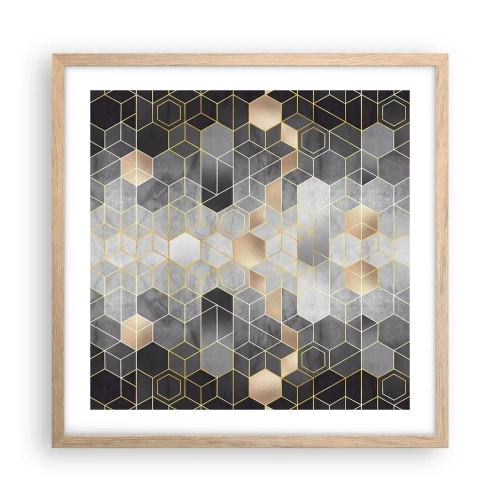 Poster in light oak frame - Diamond Composition - 50x50 cm