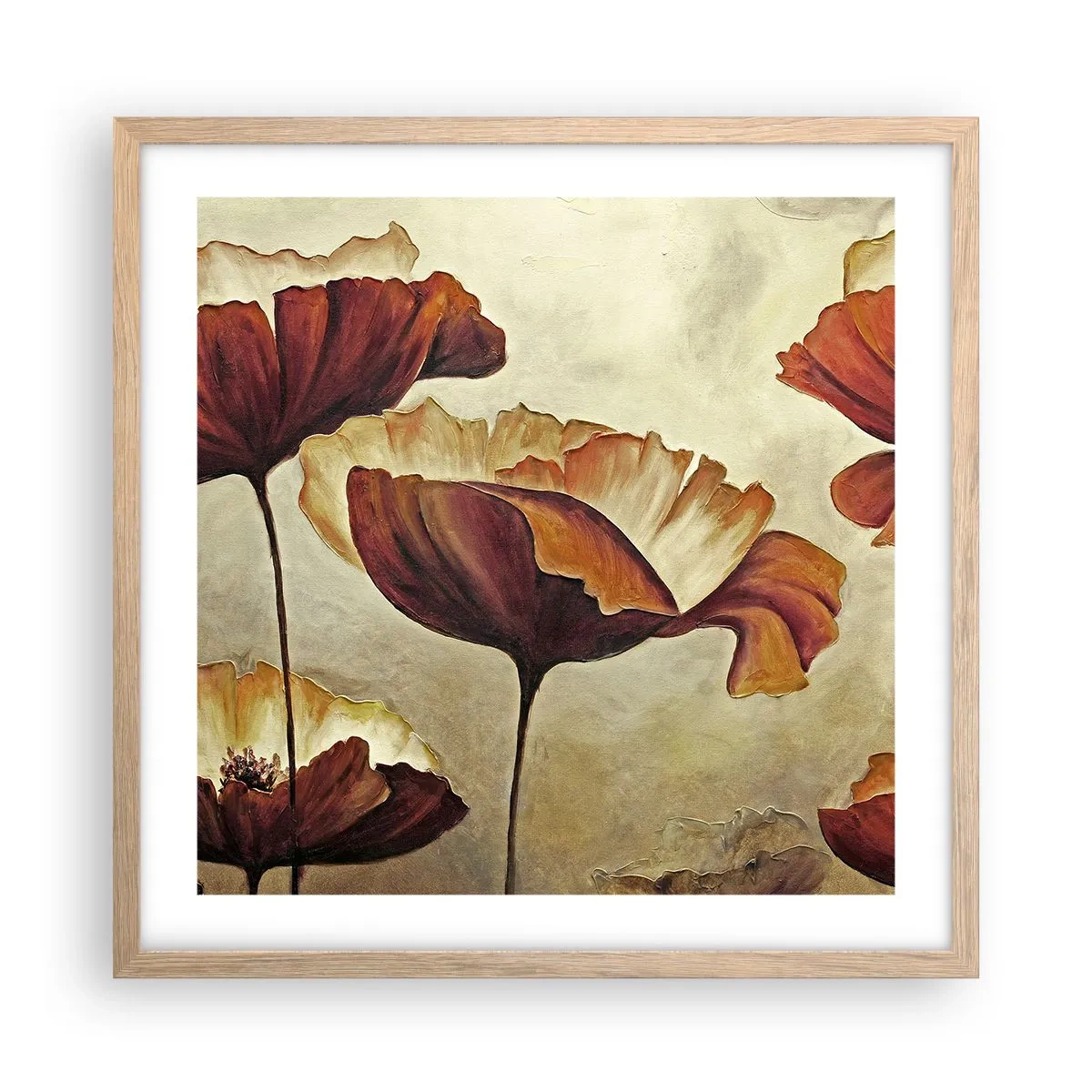 Poster in light oak frame - Piece of Meadow - 50x50 cm