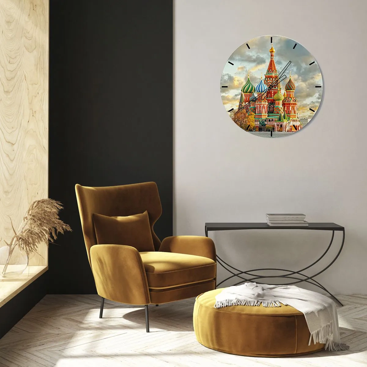 Wall clock - Clock on glass - Saint Basil's Cathedral in Moscow - 30x30cm - Even Disney Did Not Imagine This - Modern wall decoration for the living room, kitchen, and bedroom ARTTOR
