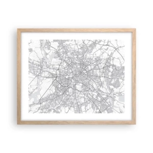 Poster in light oak frame - Flower of Berlin - 50x40 cm