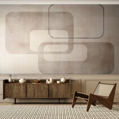 Custom Self-Adhesive Wallpaper Deluxe Sticker - Geometrical Grout - Shapes, Minimalism, Bright