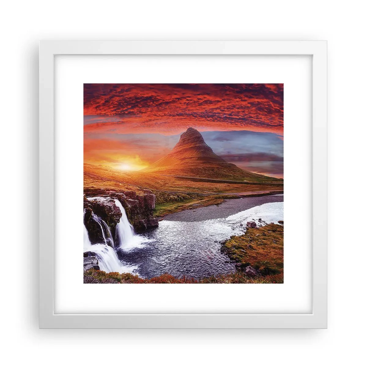 Poster in white frmae - View of Middle-Earth - 30x30 cm