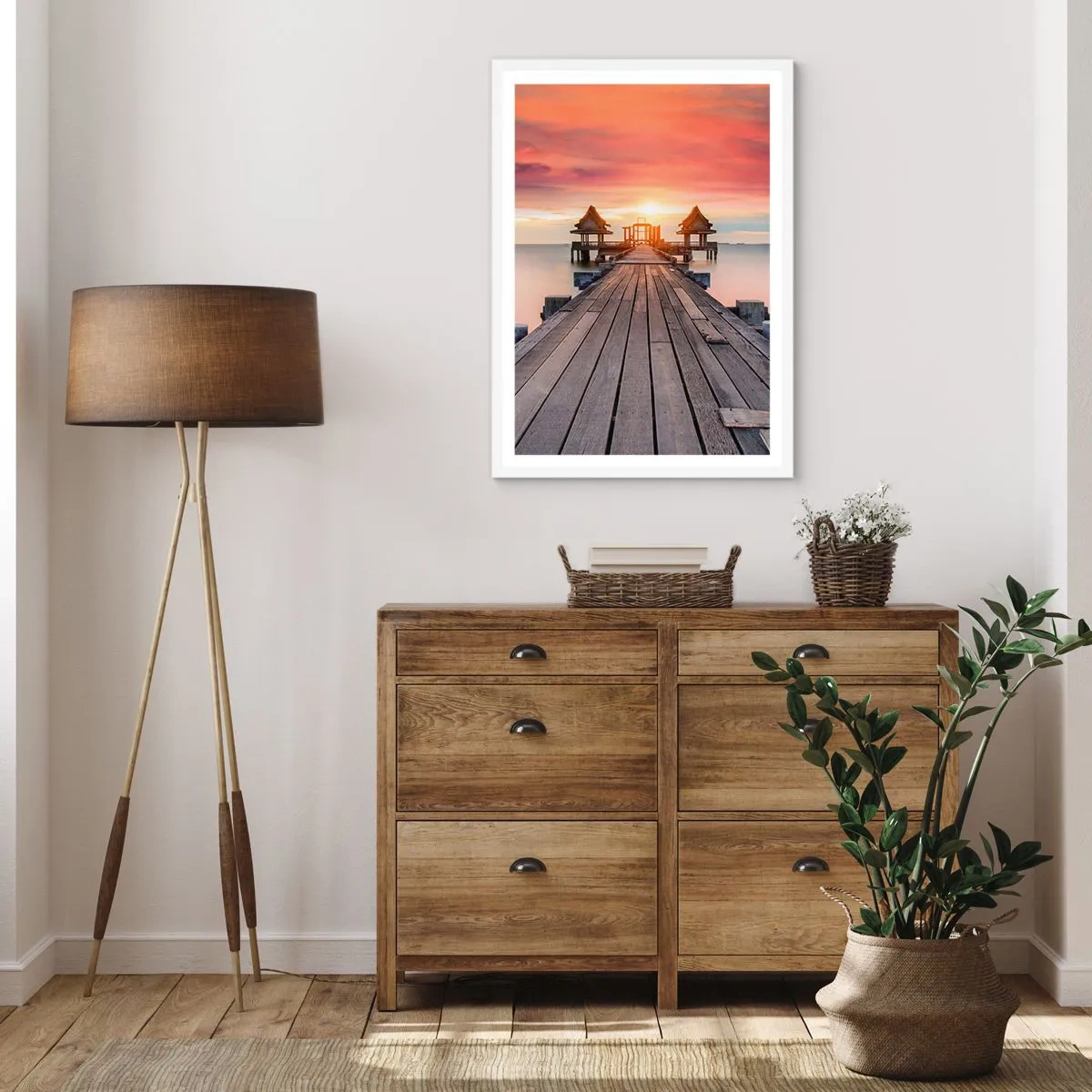Poster in white frmae - Sunset on the East - 70x100 cm