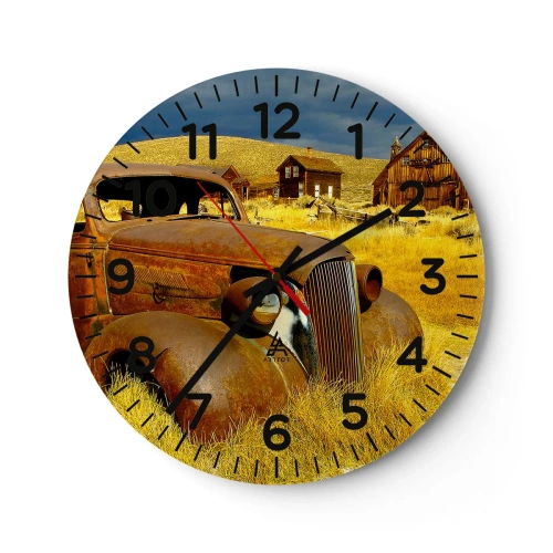 Wall clock - Clock on glass - Deserved Rest - 30x30 cm