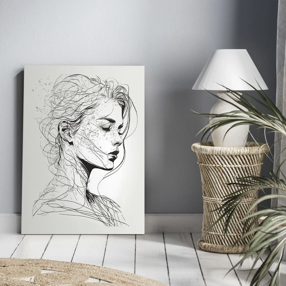 Canvas picture - Portrait in Thoughts - 55x100 cm