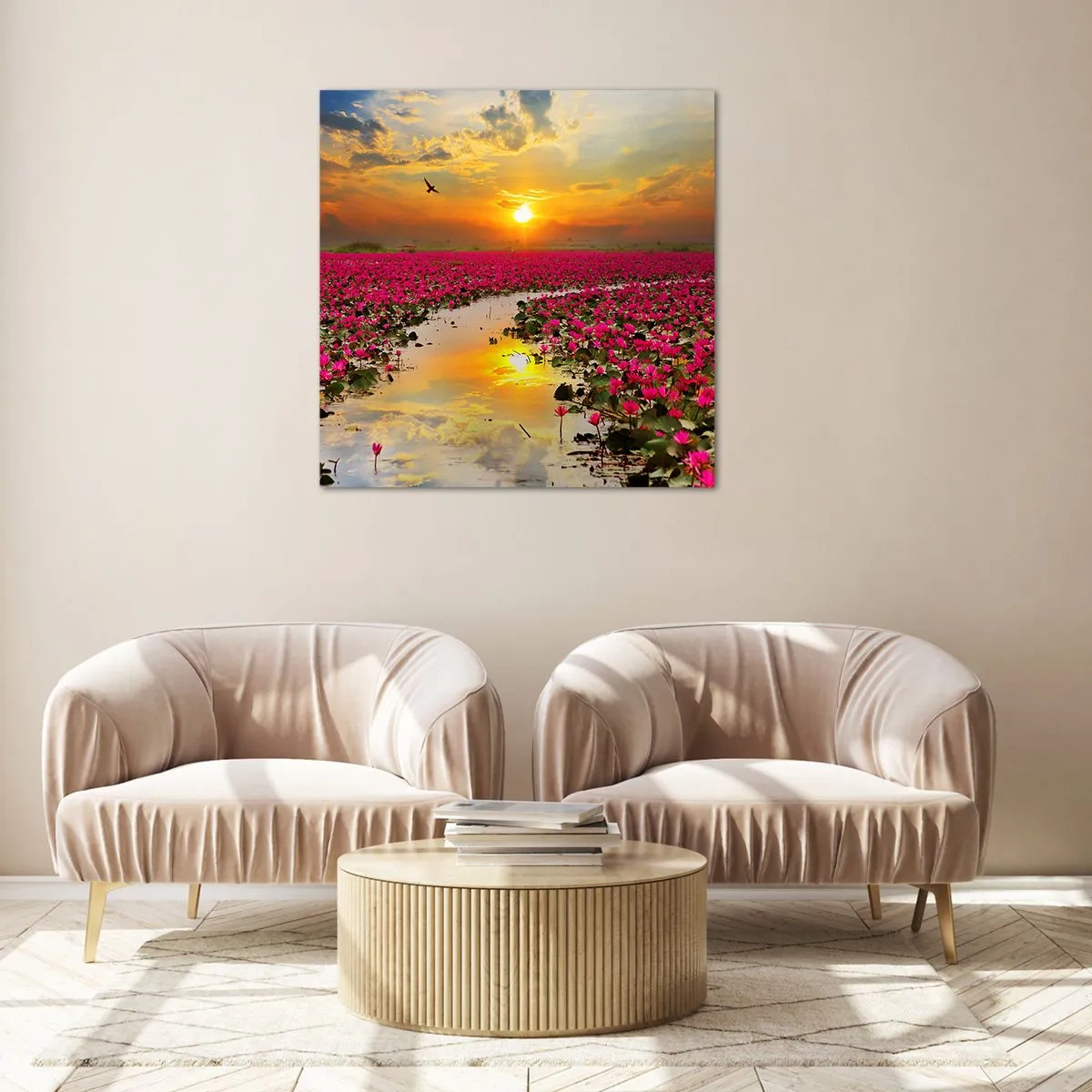 Glass picture - Secret Life of a Lake - 40x40 cm