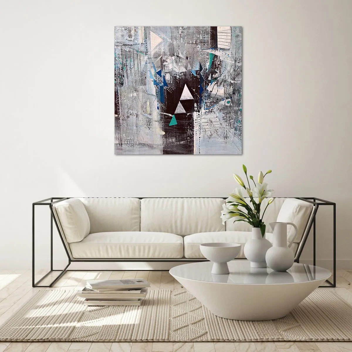 Glass picture - Superior Order of Triangles - 40x40 cm