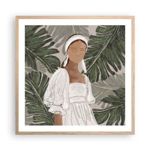 Poster in light oak frame - Exotic Portrait - 60x60 cm