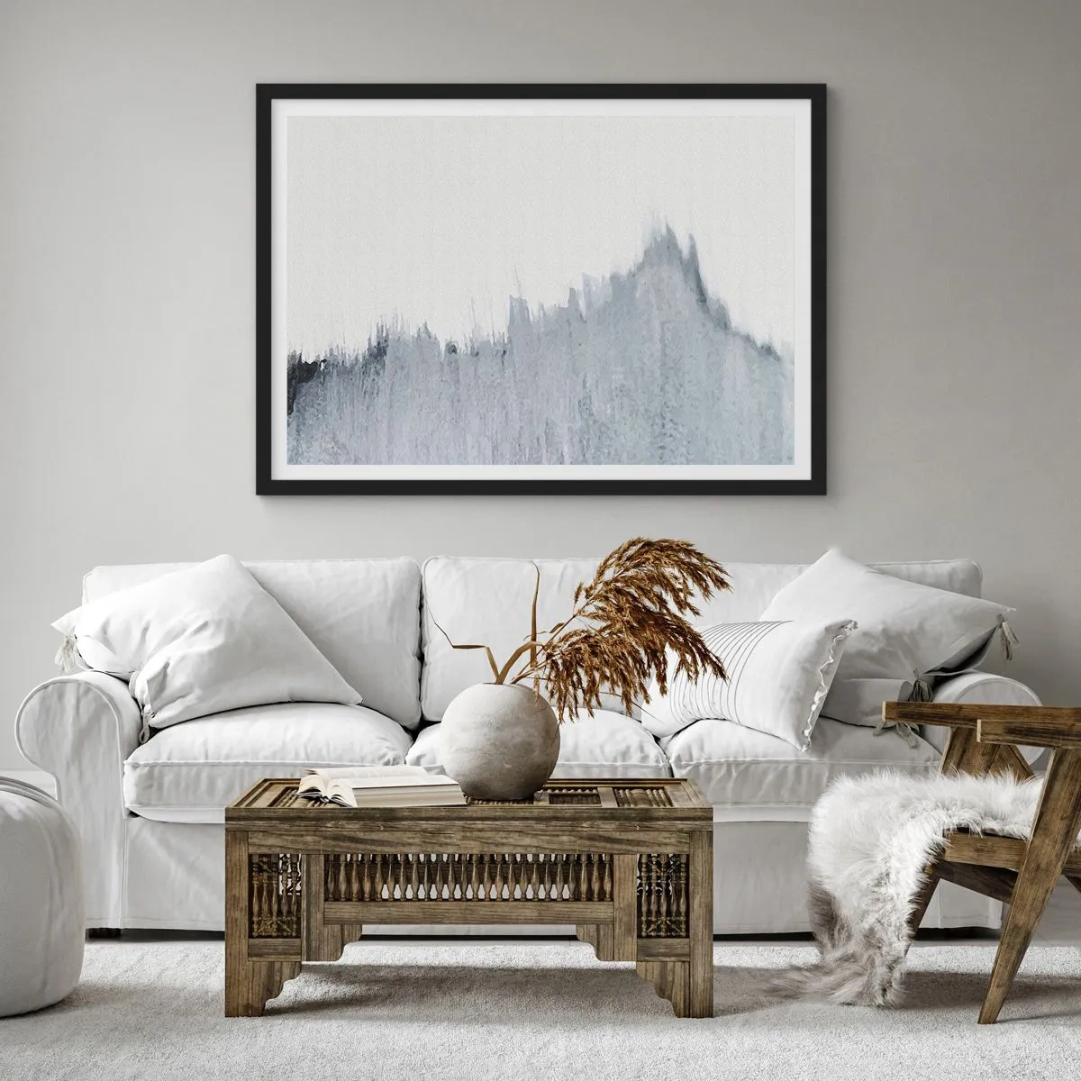 Poster in black frame - Mysterious Writing - 50x40 cm