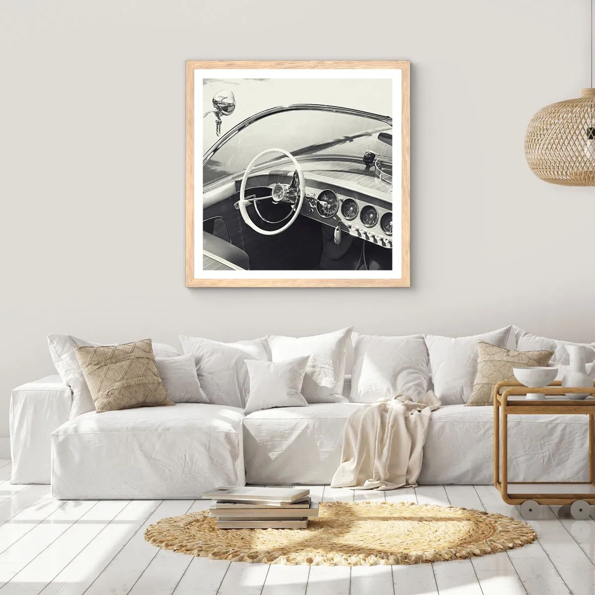 Poster in light oak frame - Weather for the Rich - 30x30 cm