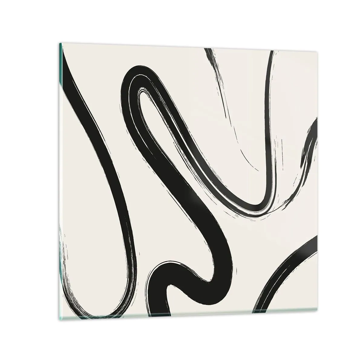 Glass picture - Black and White Fancy - 40x40 cm