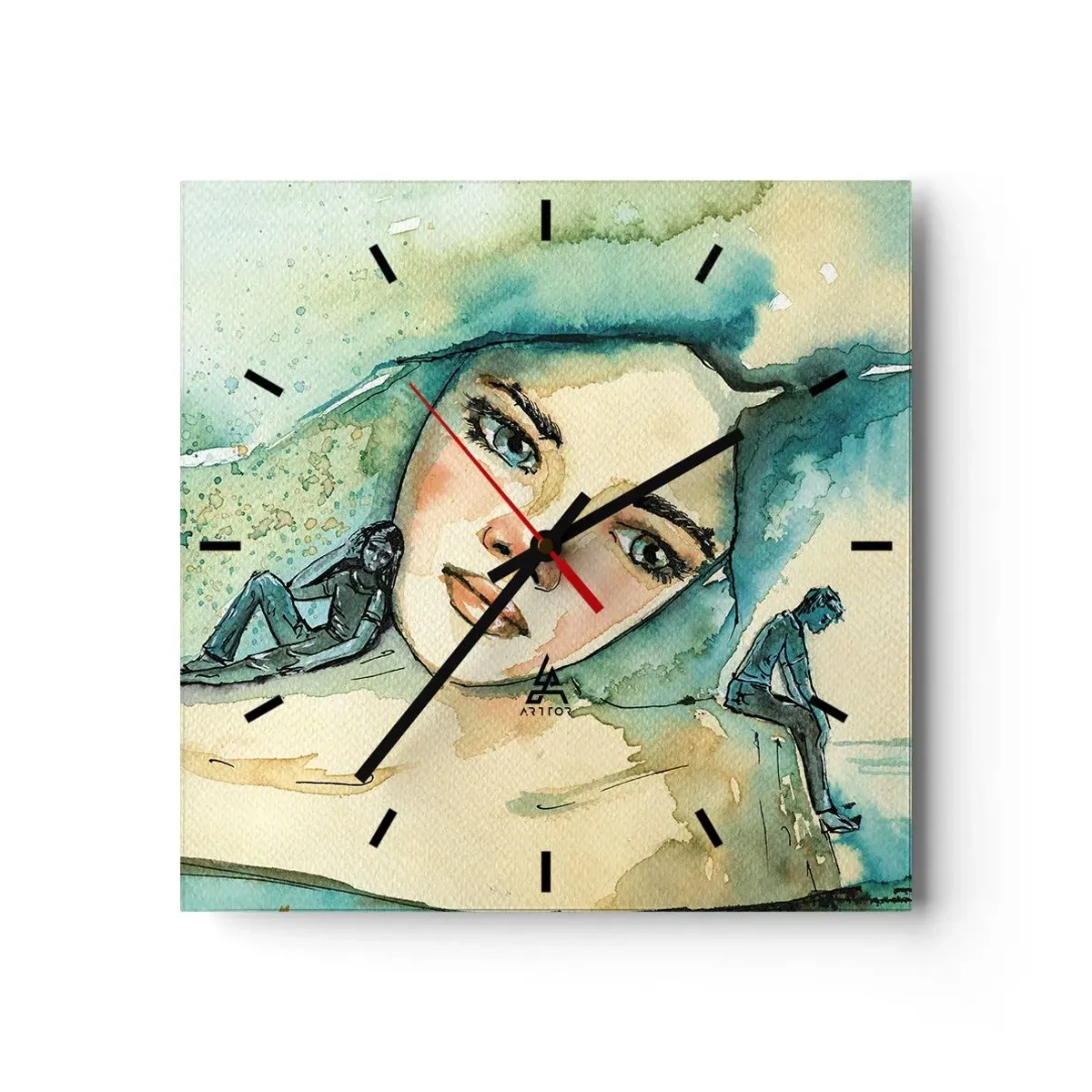Wall clock - Clock on glass - Am I Blue? - 30x30 cm