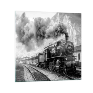 Glass picture - Standing at the Station... - 50x50 cm