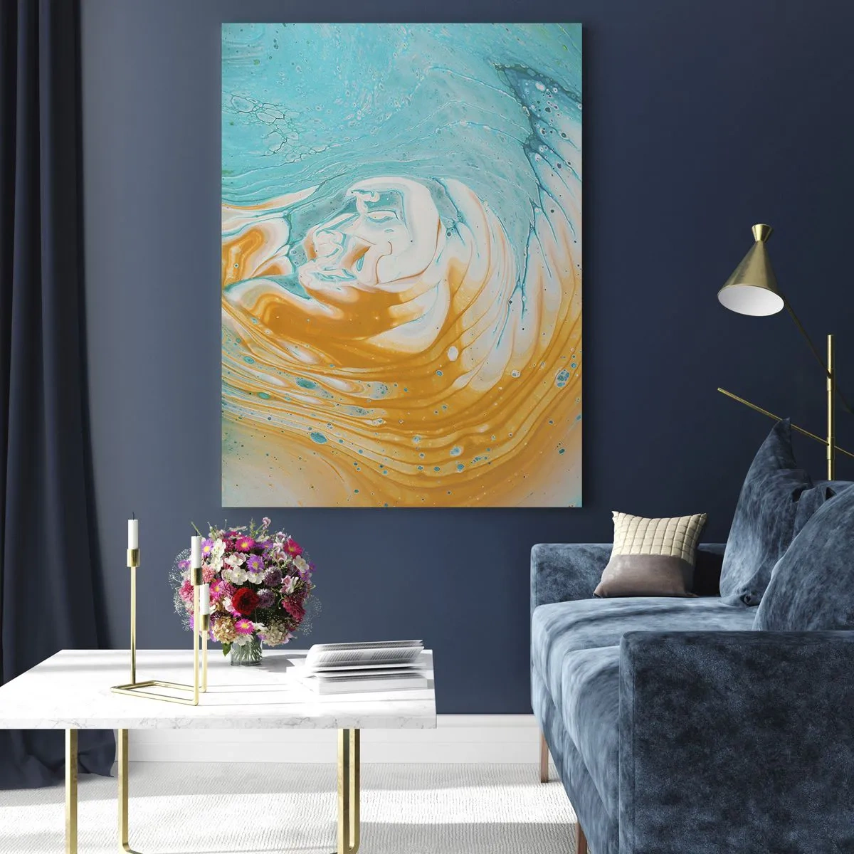 Glass picture - Pastel Swirl - 50x70 cm