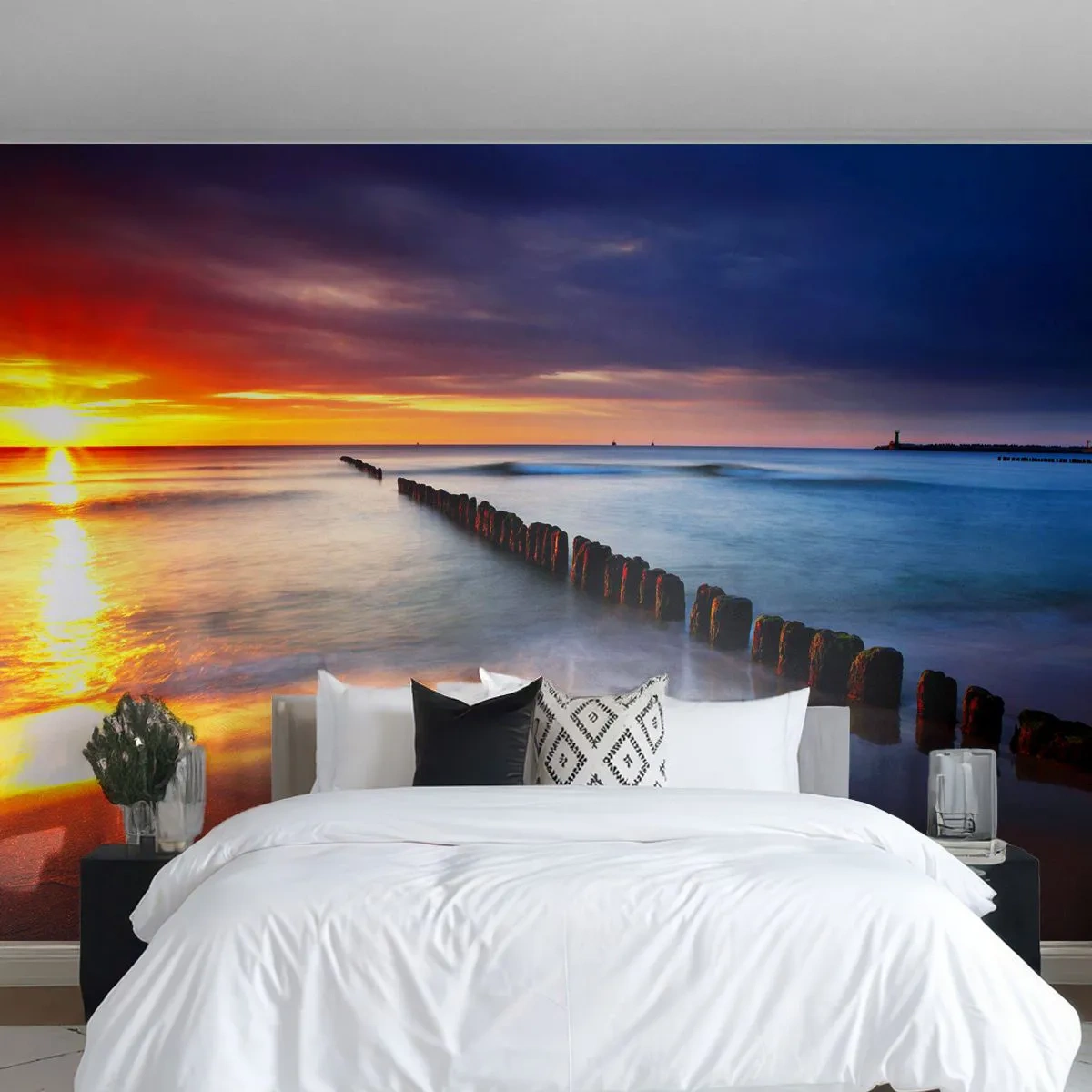 Photo Wallpaper Premium Sand - Listen to the Silence - Landscape, Sunset, Beach - 200x140 cm