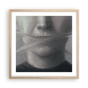Poster in light oak frame - Not a Word - 50x50 cm