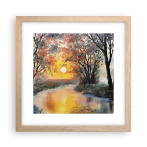 Poster in light oak frame - Autumn Impressions - 30x30 cm