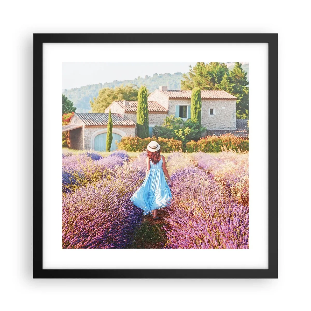Poster in black frame - Lavender Girl - 40x40 cm