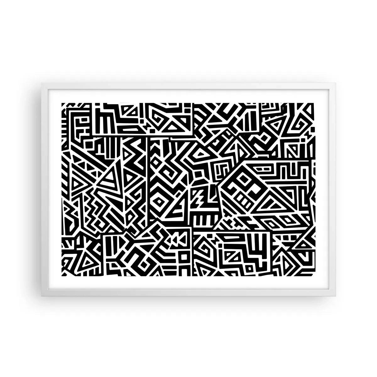 Poster in white frmae - Precolumbian Composition - 70x50 cm