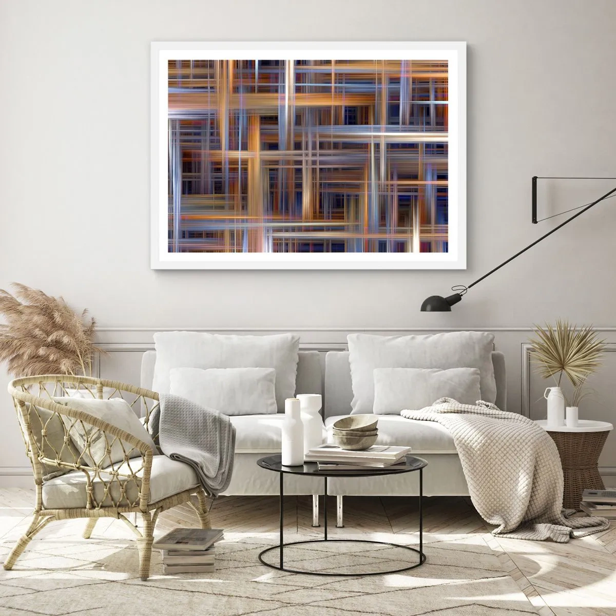 Poster in white frmae - Light Woven - 50x40 cm