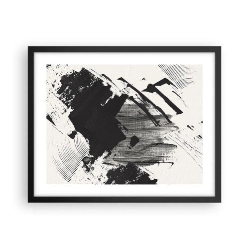 Poster in black frame - Abstract - Expression of Black - 50x40 cm