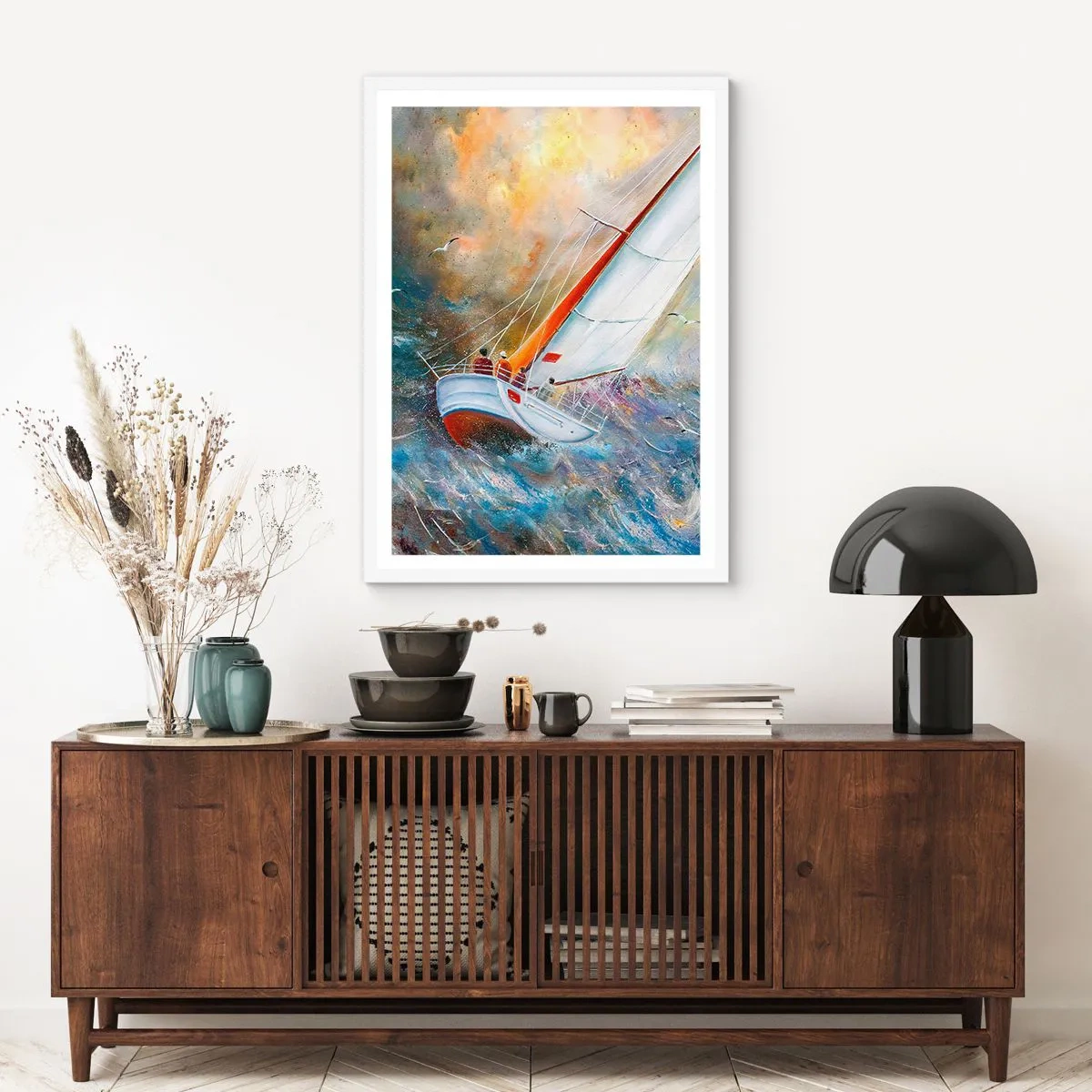 Poster in white frmae - Running on the Waves - 61x91 cm