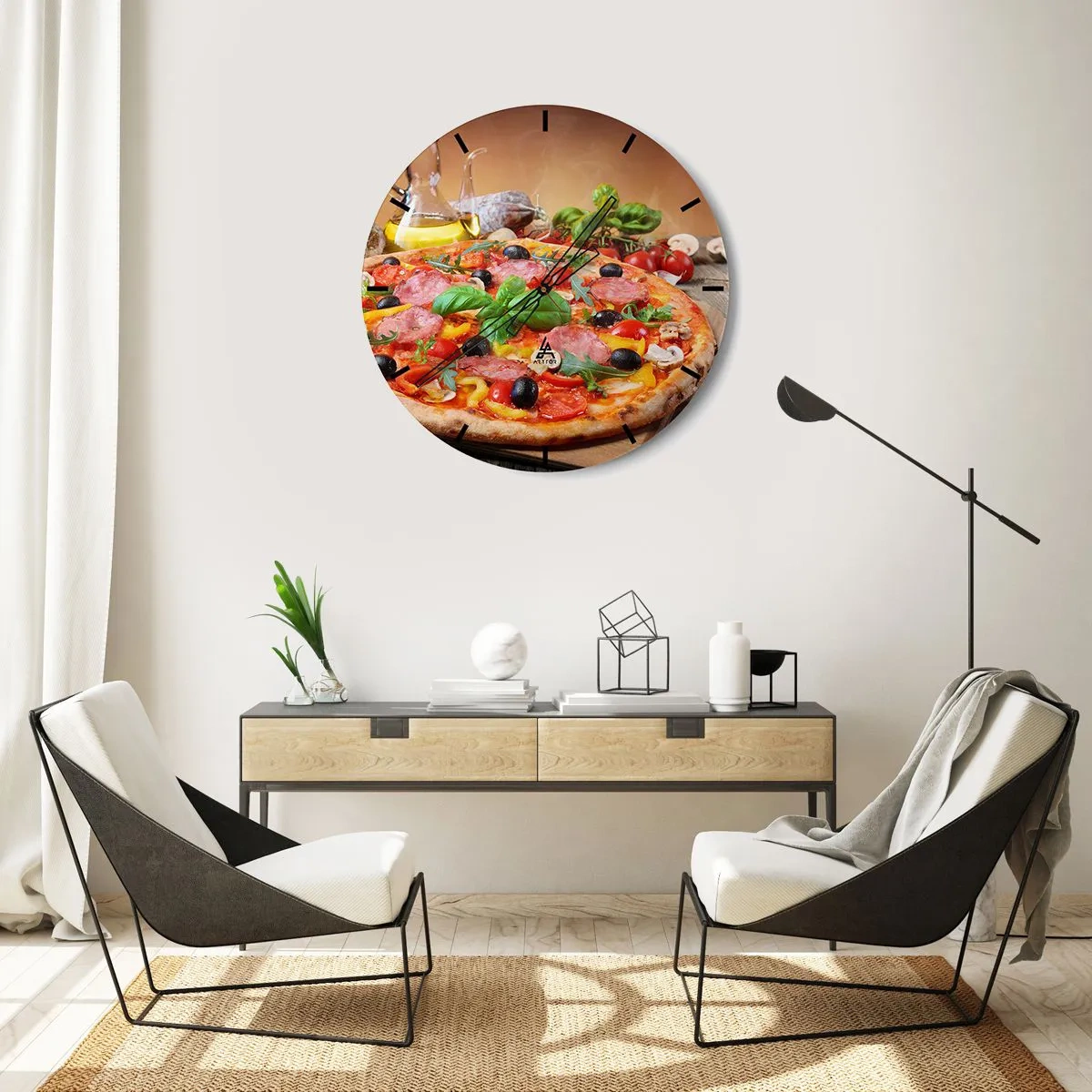 Wall clock - Clock on glass - With a Real Italian Flavouring - 40x40 cm