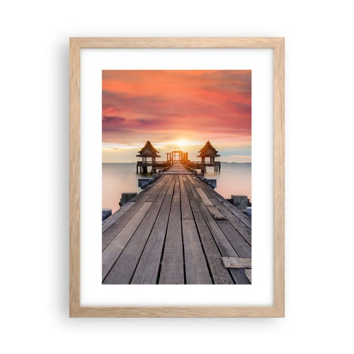 Poster in light oak frame - Sunset on the East - 30x40 cm