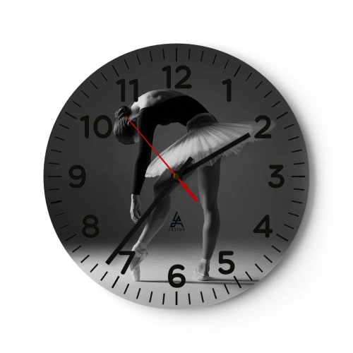 Wall clock - Clock on glass - Belle Ballet Dancer - 30x30 cm