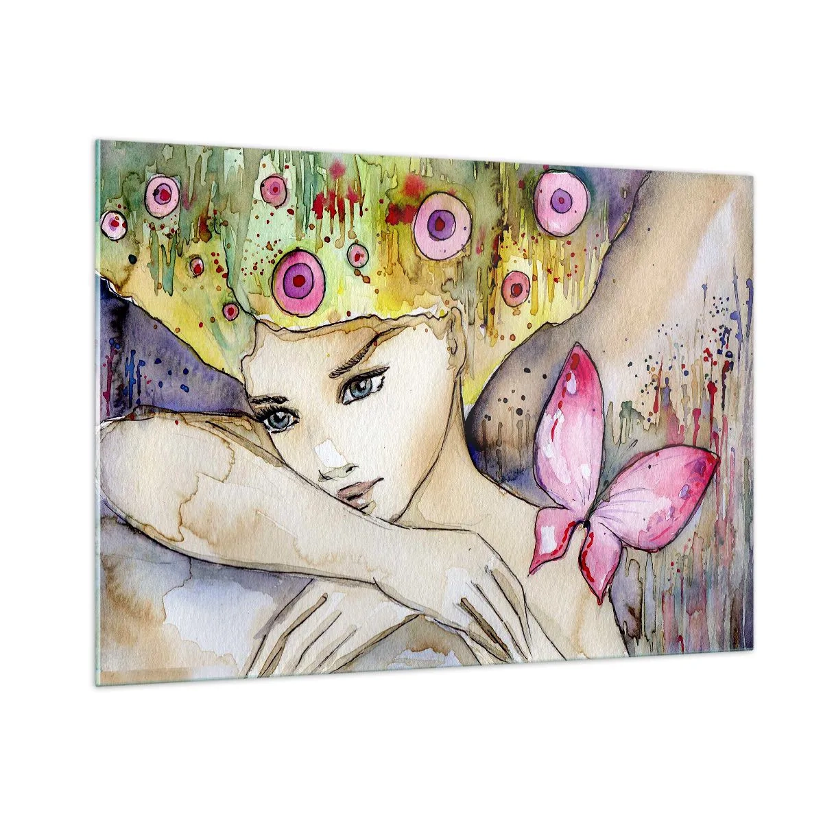 Glass picture - Butterfly Princess - 100x70 cm