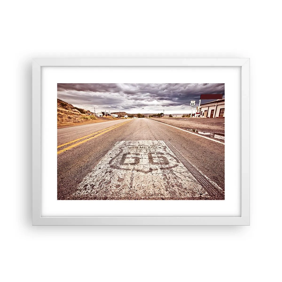 Poster in white frmae - Mother Road - American Legend - 40x30 cm