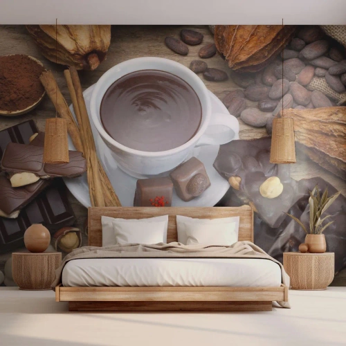 Custom Wallpaper Premium Canvas - From a Fairytale Factory of Chocolate - Gastronomy, Chocolate, Coffee