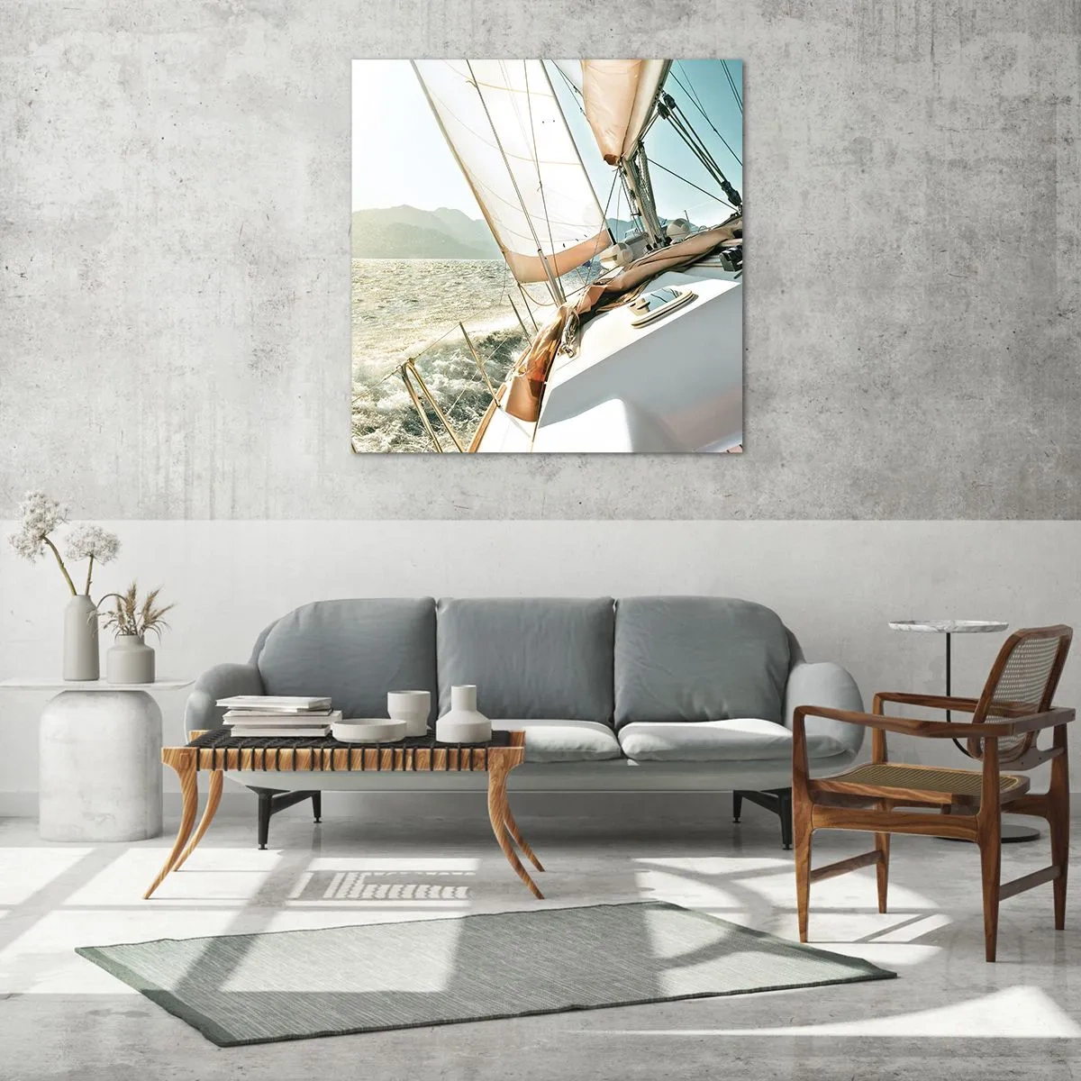 Glass picture - Full Sail - 50x50 cm