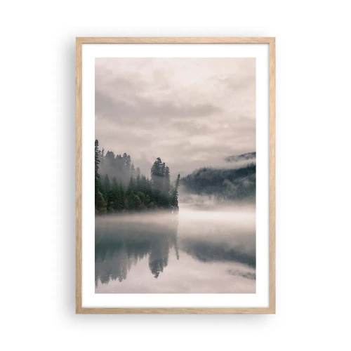Poster in light oak frame - Musing in the Fog - 50x70 cm