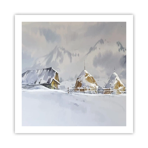Poster - In a Snowy Valley - 60x60 cm