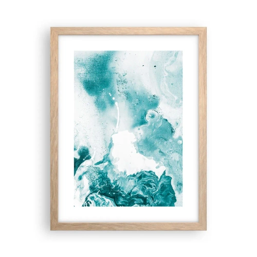 Poster in light oak frame - Lakes of Blue - 30x40 cm