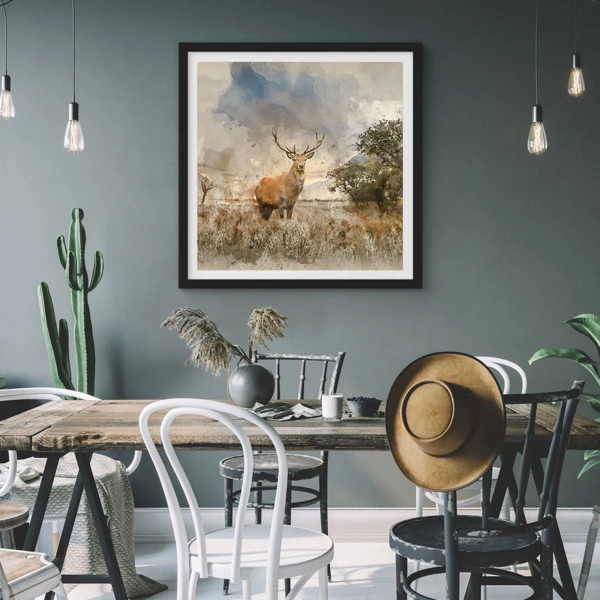 Poster in black frame - Dignity - Strength - Majesty - 60x60 cm